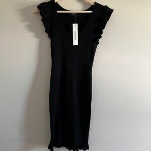 NWT | Black Ruffle Trim Mini Dress | Size Large